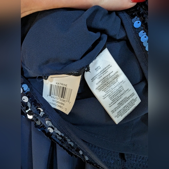 BCBG MaxAzria Katrine Blue Sparkle Party Dress s: 12 - Picture 12 of 16